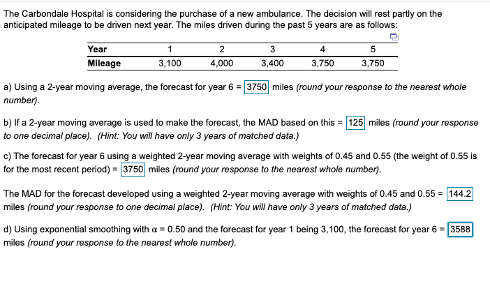 Are my answers correct? The Carbondale Hospital