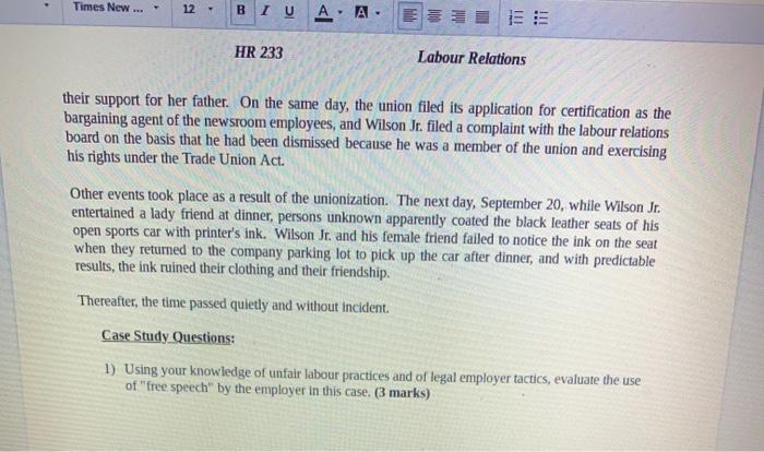 al = = - if Part 2 Case Analysis (23 marks)