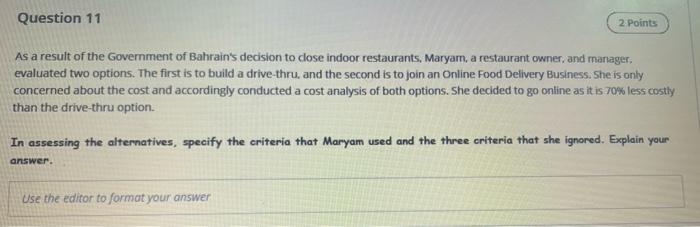 Question 12 2 Points Manal is responsible for