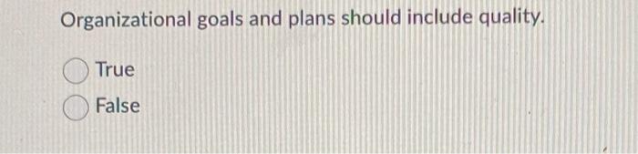 Organizational goals and plans should include