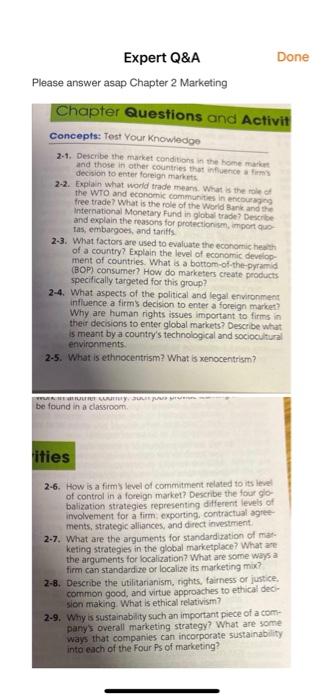 Marketing help asap CH2 Done Expert Q&A Please