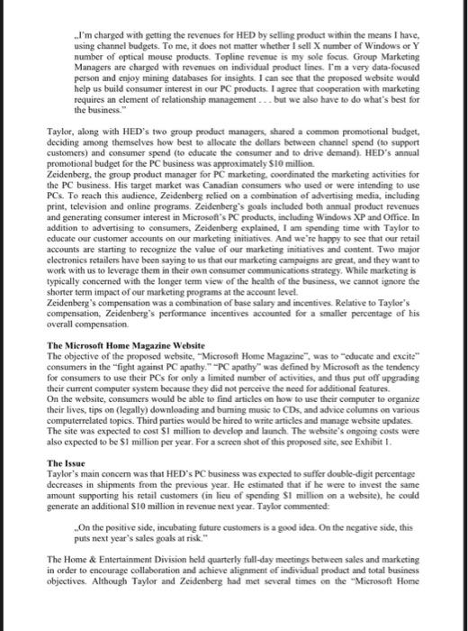 Microsoft canada sales and product management