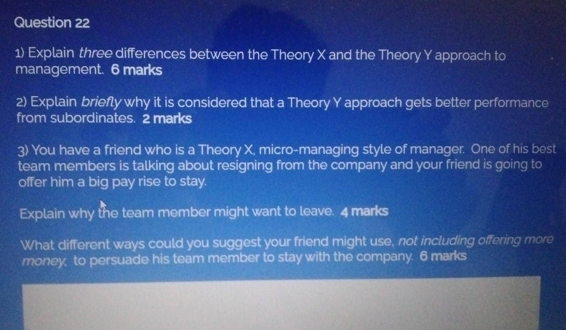 Question 22 1) Explain three differences between