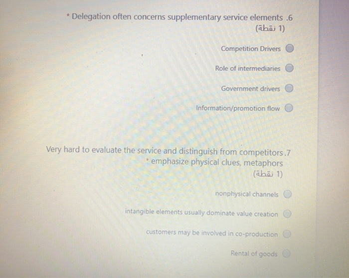 * Delegation often concerns supplementary service