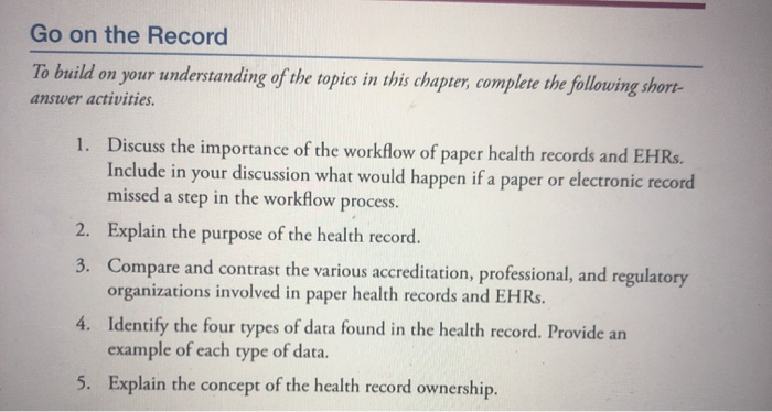 Go on the Record To build on your understanding