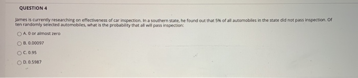 QUESTION 4 James is currently researching on