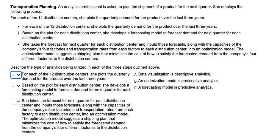 Transportation Planning. An analytics