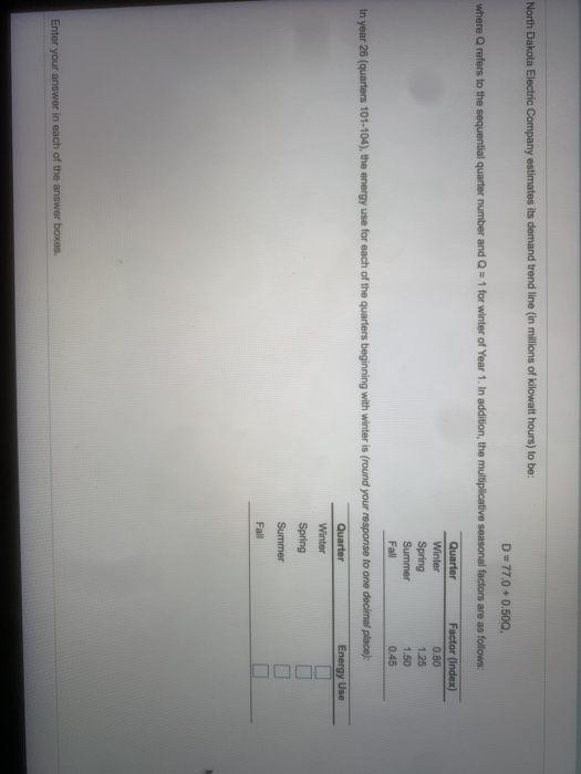 North Dakota Electric Company estimates its