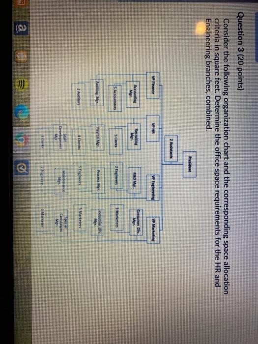 Question 3 (20 points) Consider the following
