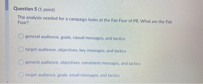 Question 4 (1 point) What is a timeline? The time