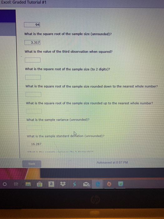 thats all the information i have Excel: Graded