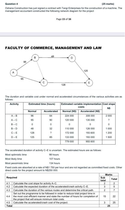(20 marks) Question 1 Consider the following