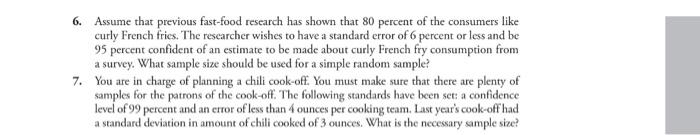 Answer 6 & 7 show all calculations for a Like,