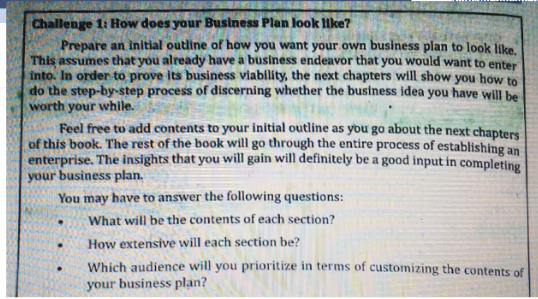 Challenge 1: How does your Business Plan look