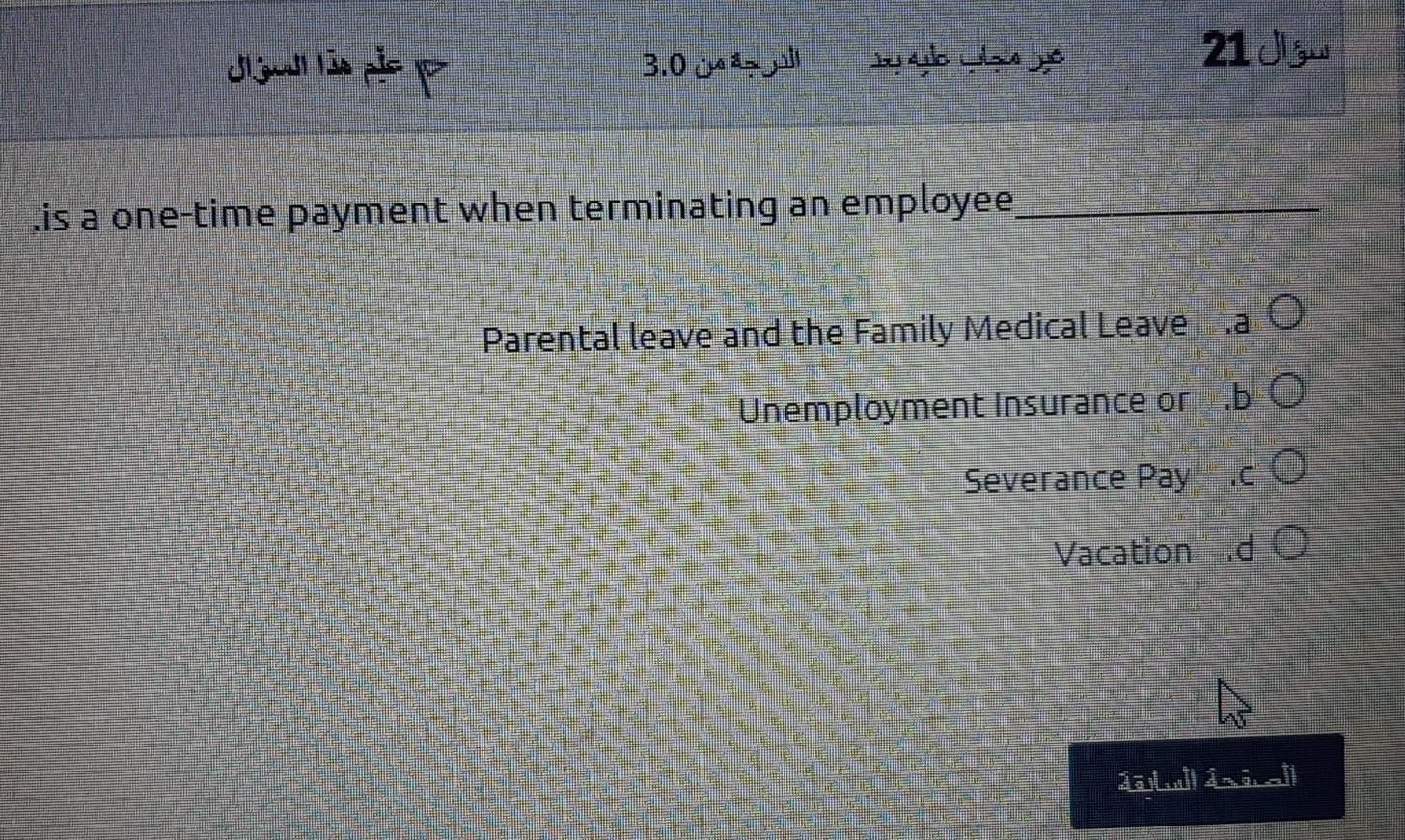 3.0 is a one-time payment when terminating an