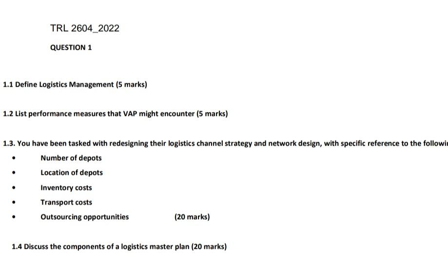 Please help with question 1.3 and 1.4 SECTION A