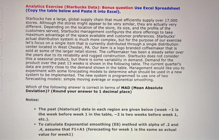 Analytics Exercise (Starbucks Data): Bonus