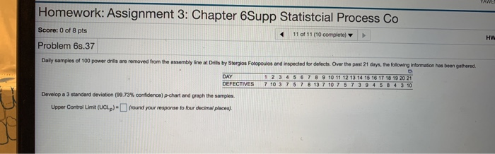 Homework: Assignment 3: Chapter 6Supp Statistcial