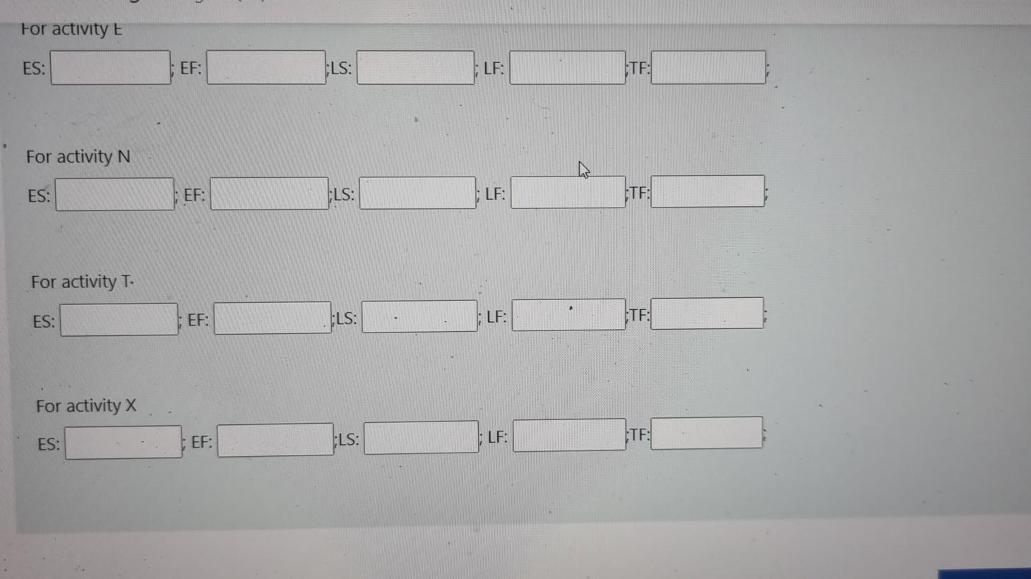 help In the next table are presented the