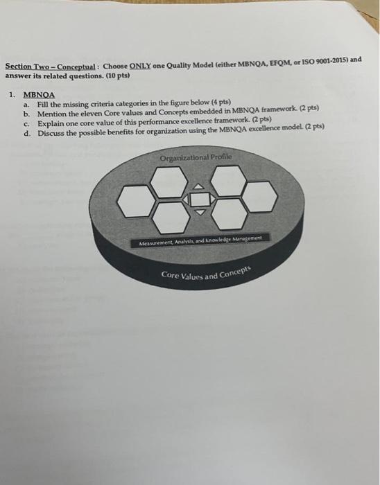 Section Two - Conceptual : Choose ONLY one