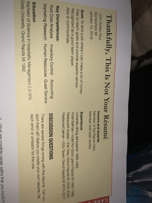 Thankfully, This Is Not Your Rsum 1234 Rotten Row