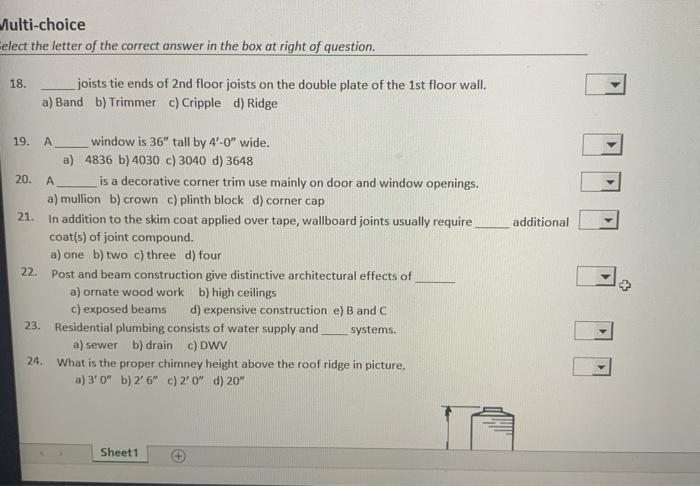 Multi-choice elect the letter of the correct