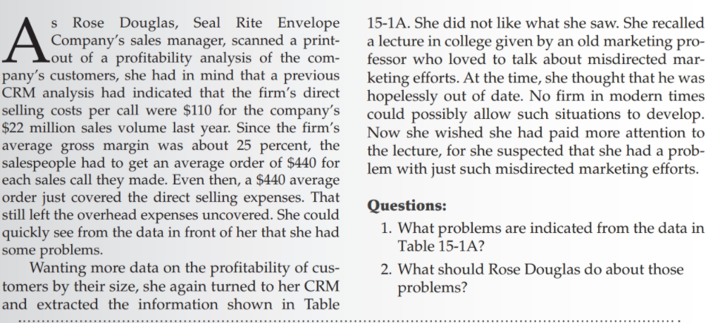 Bout of a profitability analysis of the com- Rose