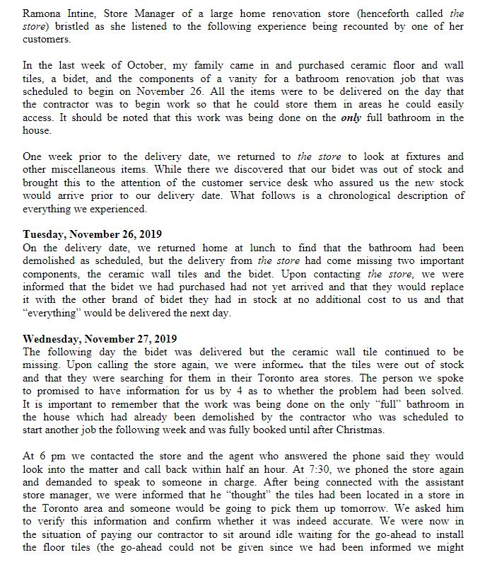 Please show all steps Ramona Intine, Store