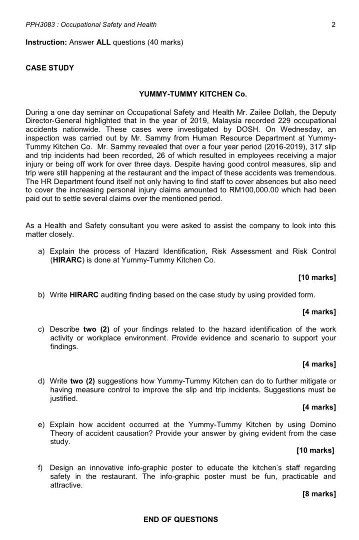 PPH3083 : Occupational Safety and Health 2