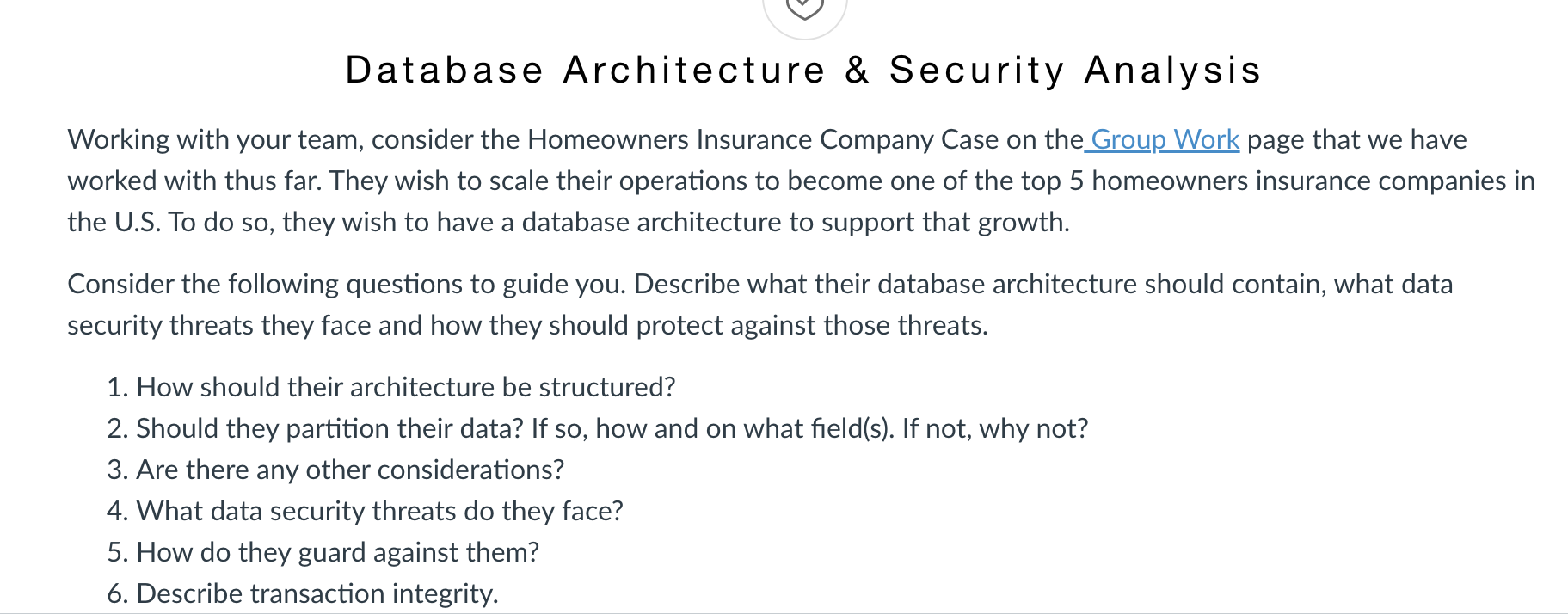 Database Architecture & Security Analysis Working