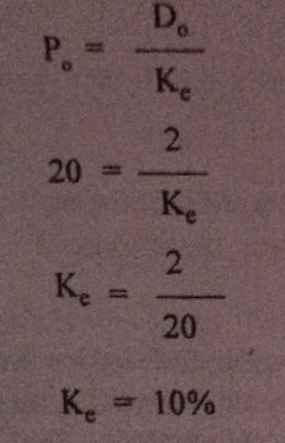 D/P+Growth Rate Method : If equity share holder