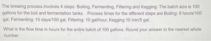 The brewing process involves 4 steps. Boiling,