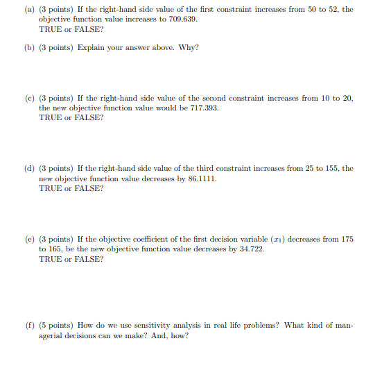 4. (20 points) Consider the maximization problem