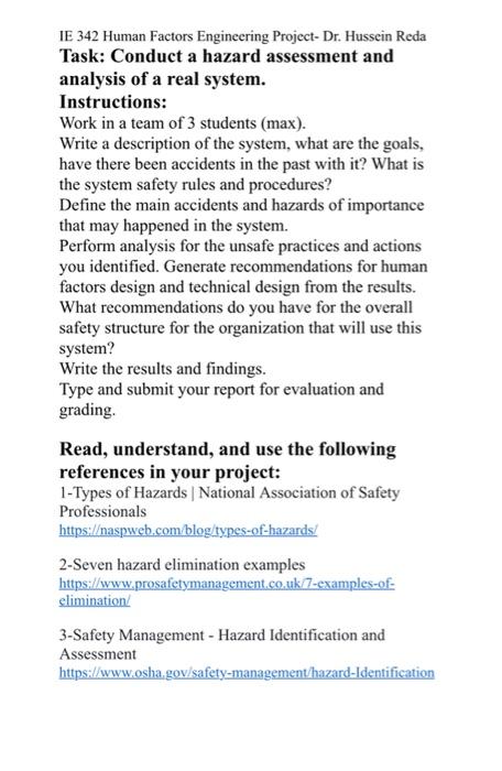 IE 342 Human Factors Engineering Project- Dr.