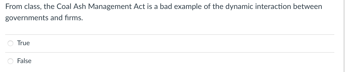 From class, the Coal Ash Management Act is a bad