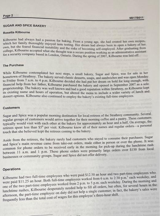 Case Study #4 Read the case study Sugar and Spice