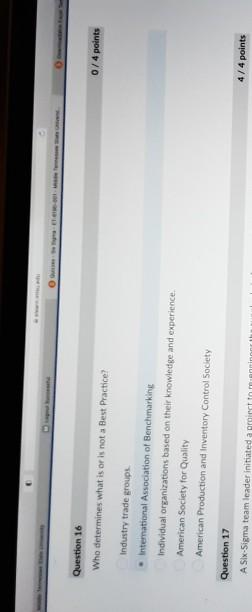 Ole Question 16 0 / 4 points Who determines what