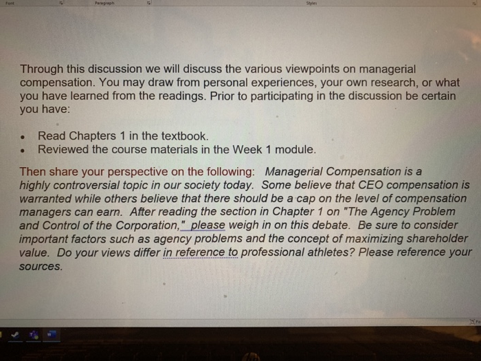 Paragraph Through this discussion we will discuss