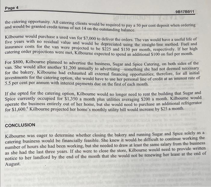 Case Study #4 Read the case study Sugar and Spice