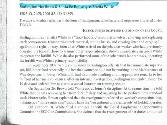 Burlington Northern & Santa Fe Railway v. Sheila