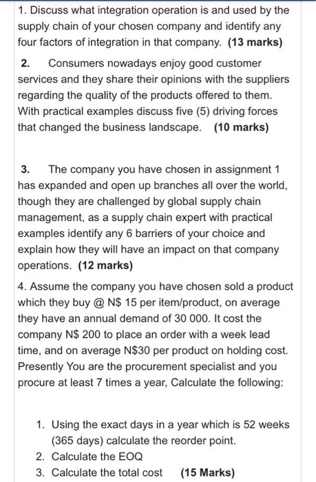 1. Discuss what integration operation is and used