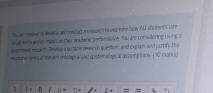 A1 You are required to develop and conduct a