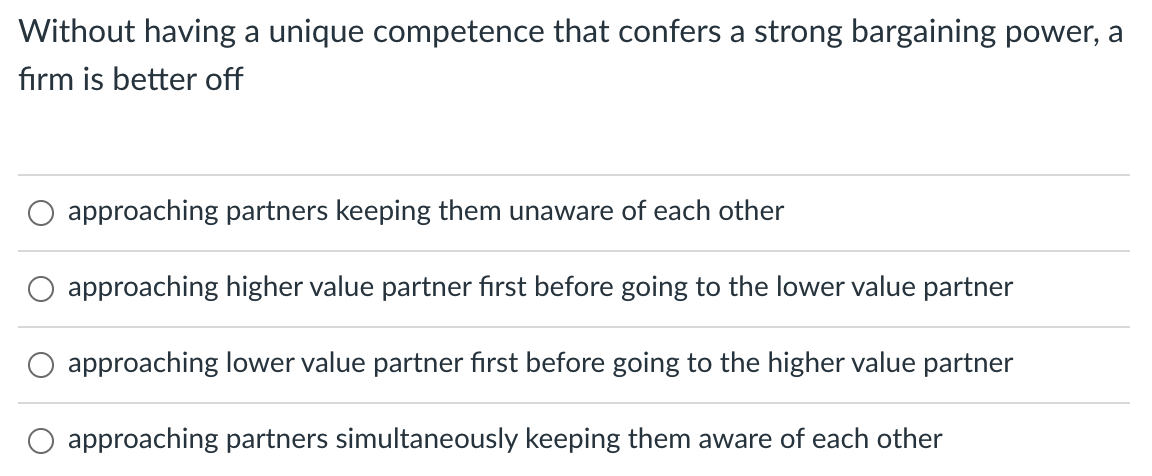 Without having a unique competence that confers a