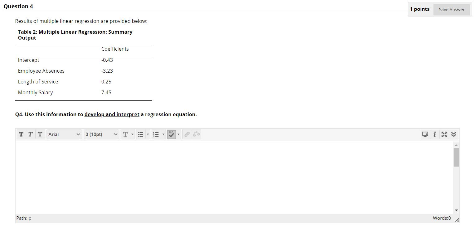 Question 4 1 points Save Answer Results of