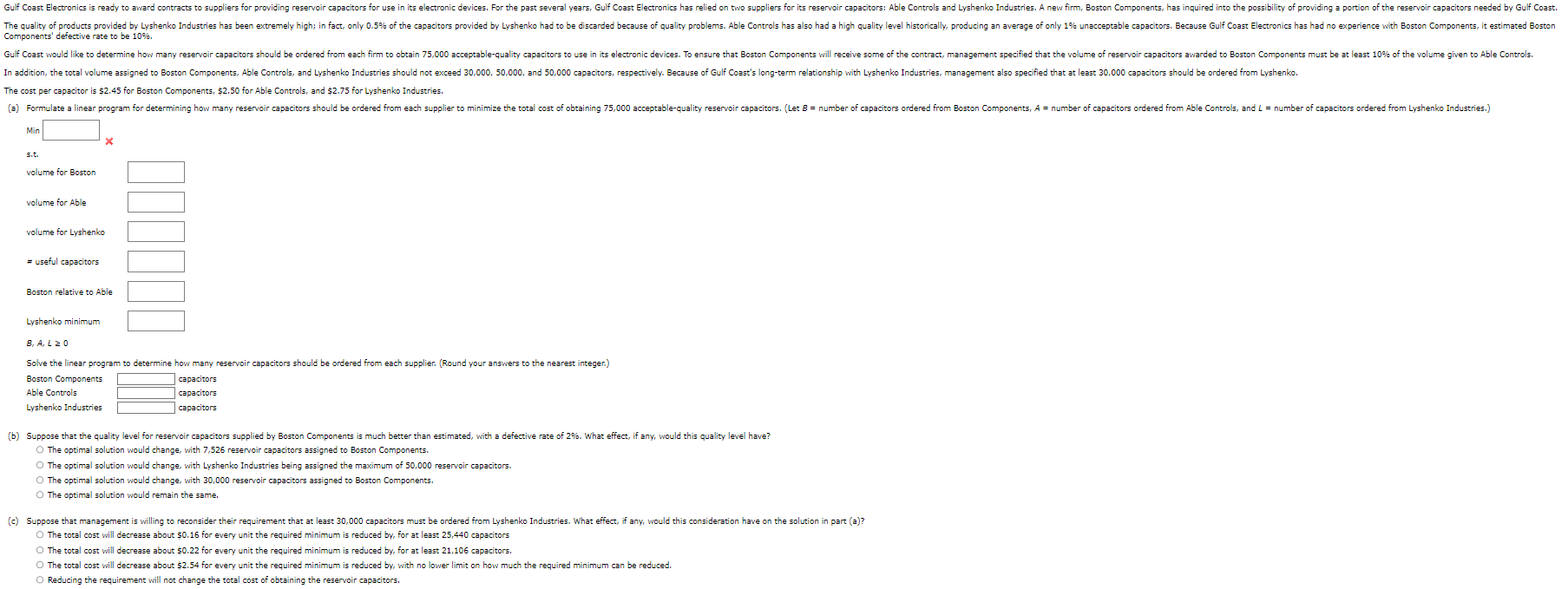 Solve the linear program to determine how many