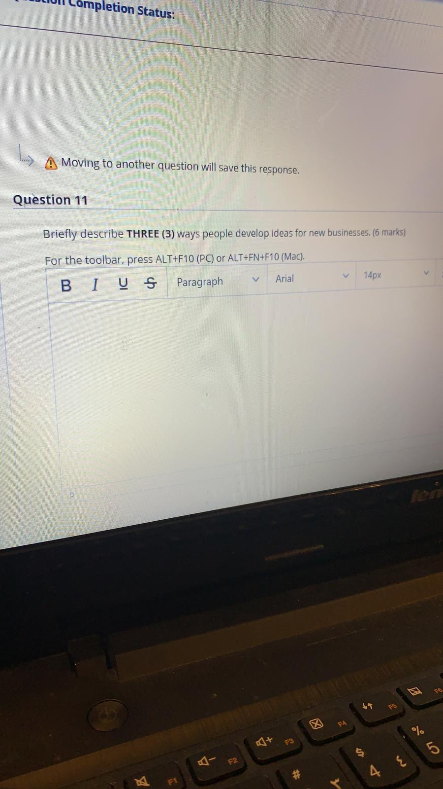 mpletion Status: A Moving to another question