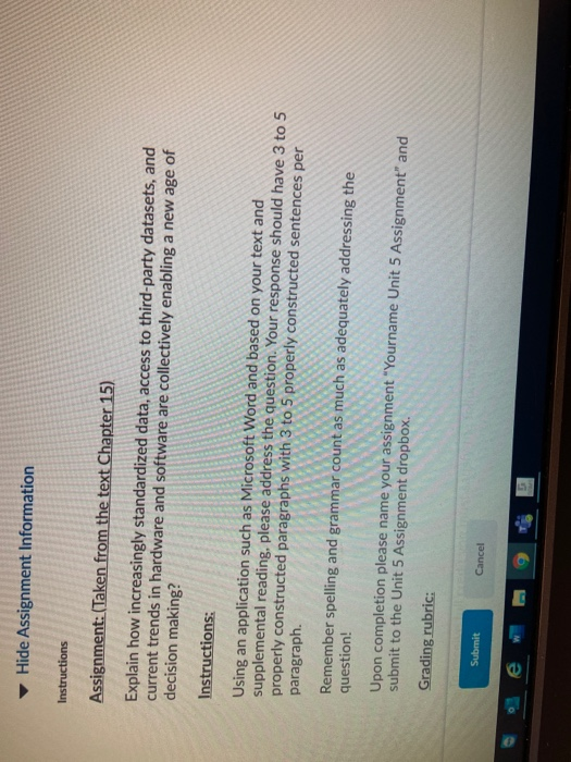 Hide Assignment Information Instructions