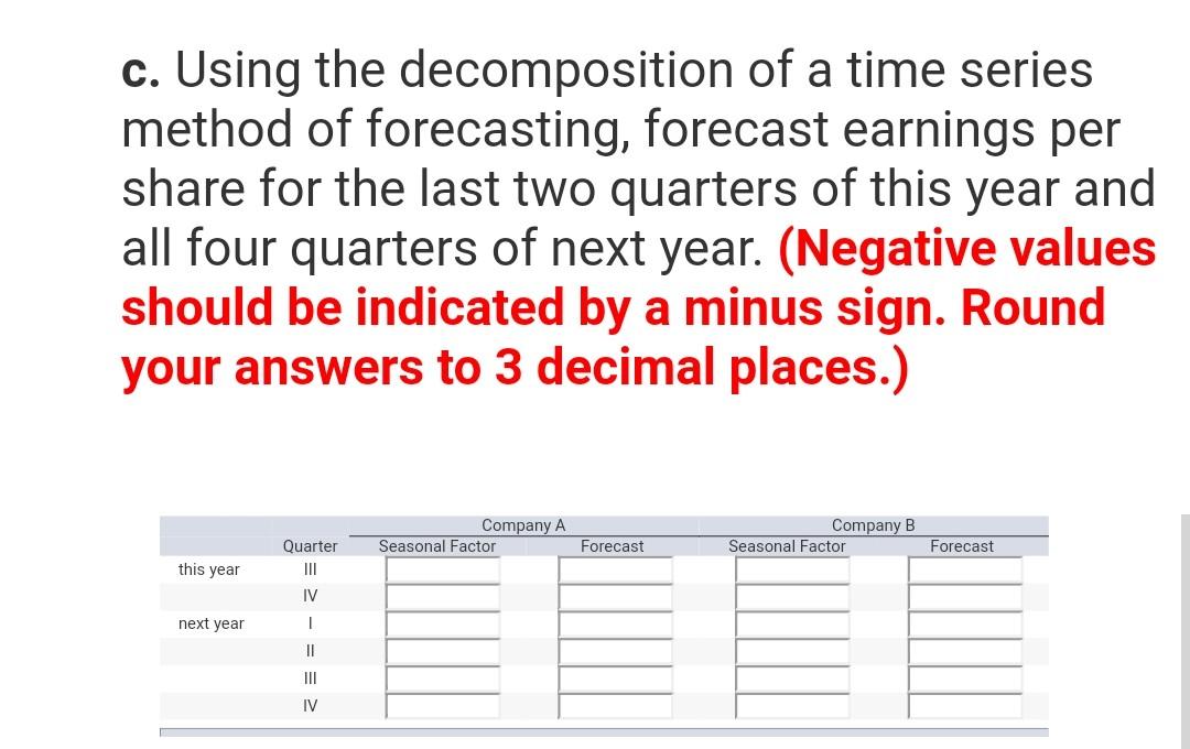 Problem 3-29 Here are earnings per share for two