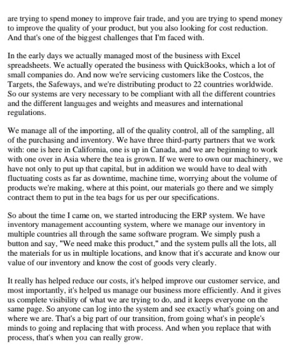 Numi Organic Tea: Value Chain, IT, and E-Business