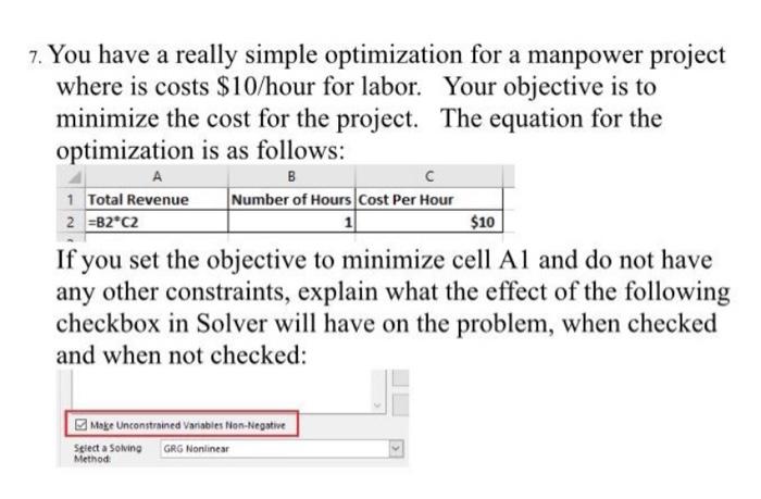 7. You have a really simple optimization for a